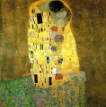 Décoration murale dorée Le Baiser Gustav Klimt